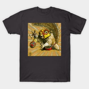 Luchador Squirrel going nuts T-Shirt